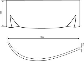 Фронтальная панель для ванны Timo FPIVA16R 190см белый